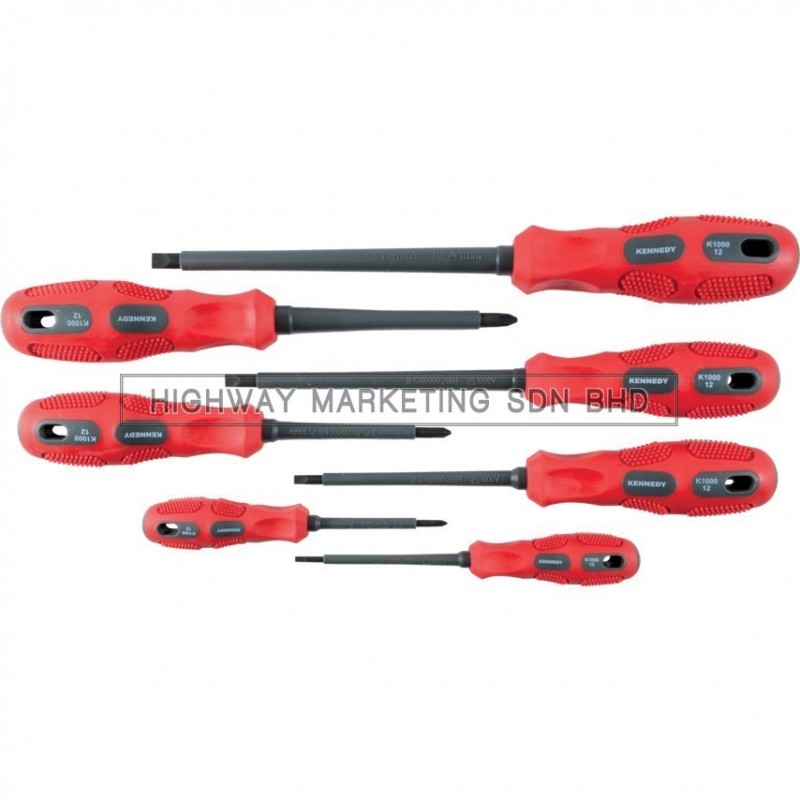 Kennedy KEN5728000K 1000V Dual Grip VDE Screwdriver Set of 7 Kennedy KEN5728000K 1000V Dual Grip VDE Screwdriver Set of 7