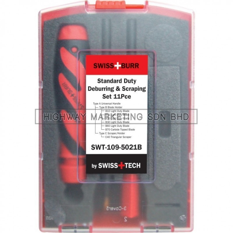 SwissBurr SWT1095021B B & C Standard Duty Deburring & Scrapping Set of 11 SwissBurr SWT1095021B B & C Standard Duty Deburring & Scrapping Set of 11