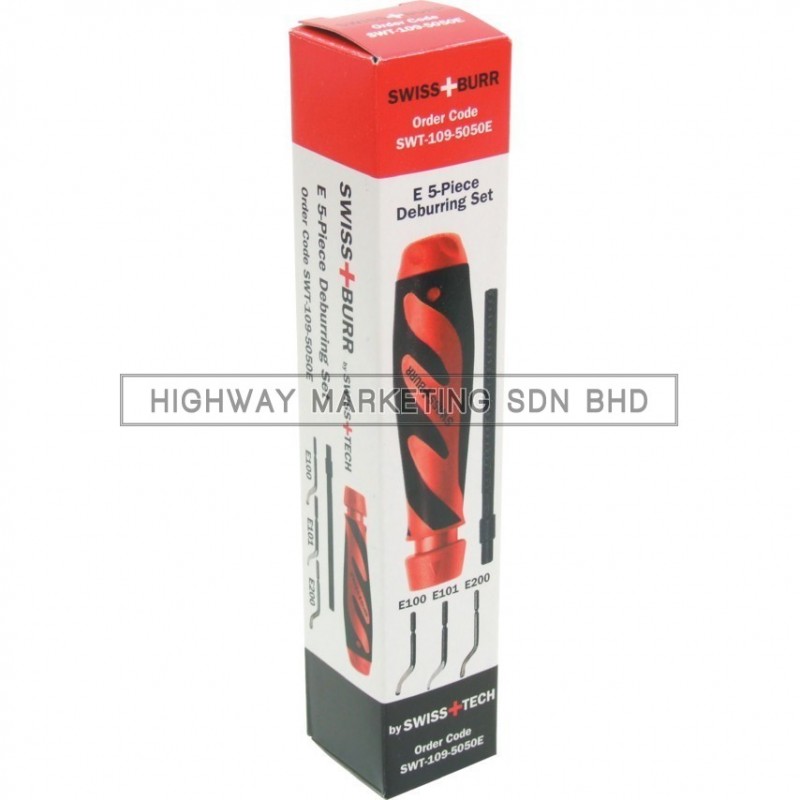 SwissBurr SWT1095050E E5 Heavy Duty Hand Deburring Set of 5