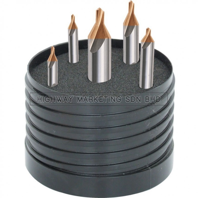 SwissTech SWT1255155A HSS Metric TiN Tipped Centre Drill Set of 5 SwissTech SWT1255155A HSS Metric TiN Tipped Centre Drill Set of 5