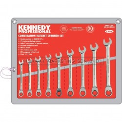 Kennedy KEN5823990K 10-19mm Professional Ratchet Combination Spanner Set of 9