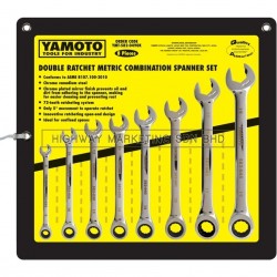Yamoto YMT5820490K 8-19mm Double Ratchet Caombination Spanner Set of 8