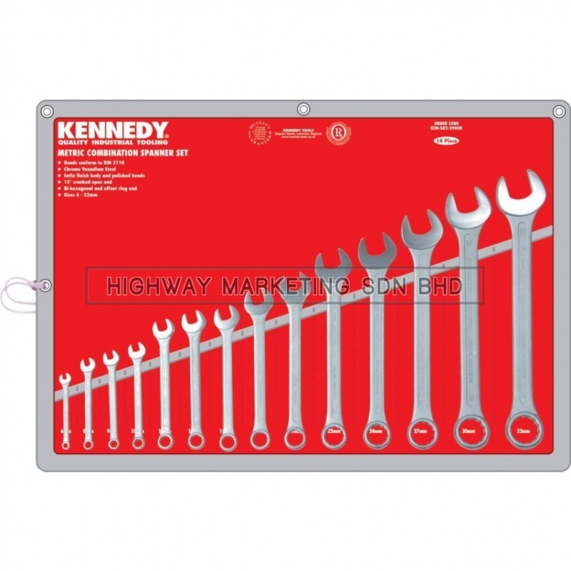 Kennedy KEN5822900K 6-32mm Industrial Combination Spanner Set of 14