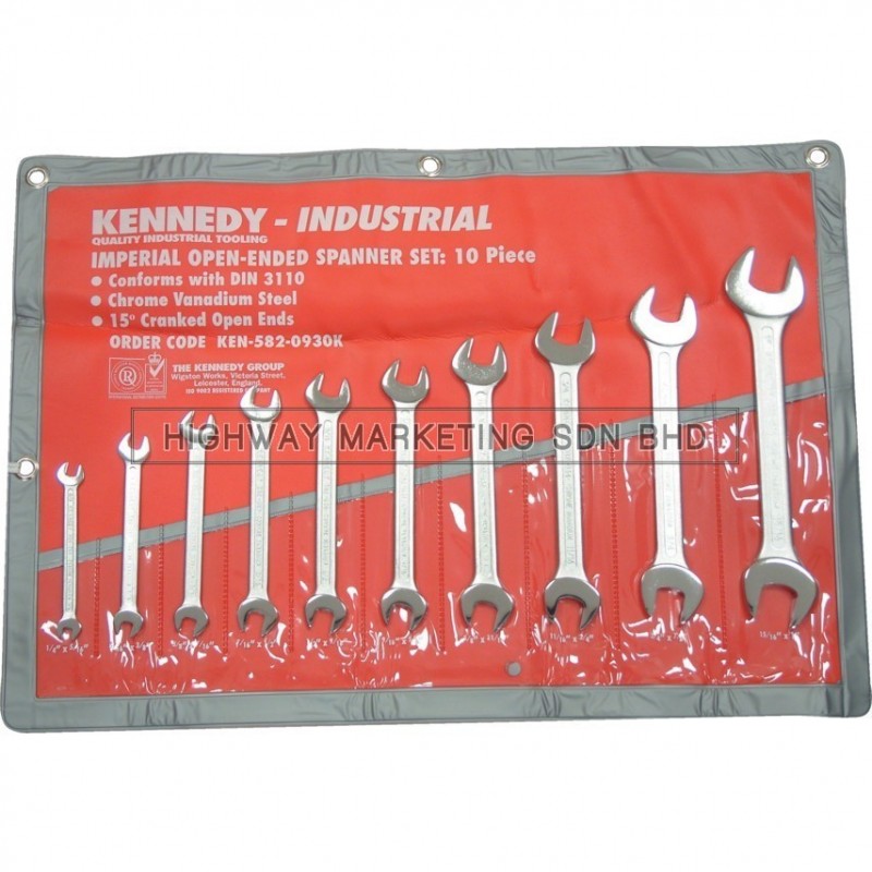 Kennedy KEN5820930K 1/4"-1" Open Ended Spanner Set of 10