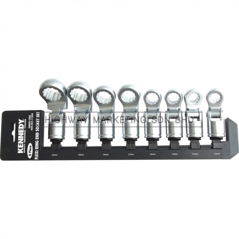 Kennedy KEN5821190K 13-24mm Flexi-Ring End Socket 1/2" Set of 8
