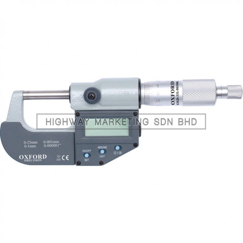 Oxford OXD3315010K 0-25mm Digital Electronic External Micrometer