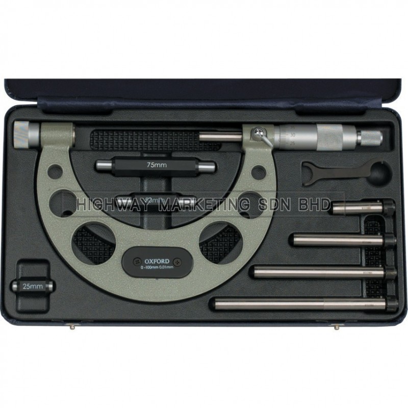 Oxford OXD3353020K 0-150mm Interchangeable Anvil Micrometer