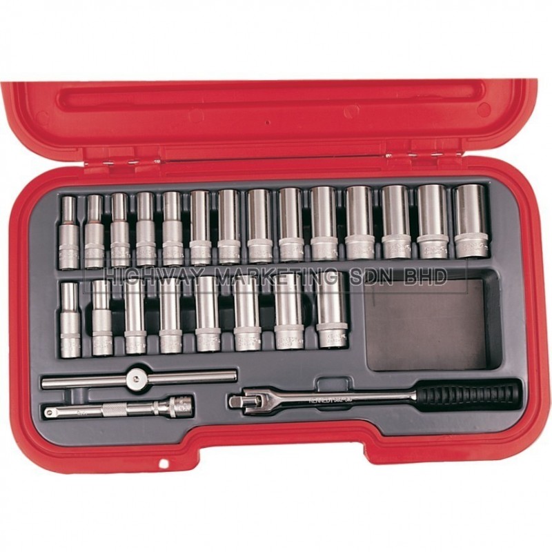 Kennedy KEN5826190K 3/8" SQ DR MM/AF Deep Socket Set of 25pcs Kennedy KEN5826190K 3/8" SQ DR MM/AF Deep Socket Set of 25pcs