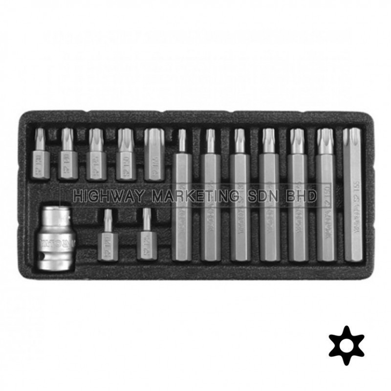 Yato YT-0417 Torx Security Screwdriver Bit Set of 15pcs