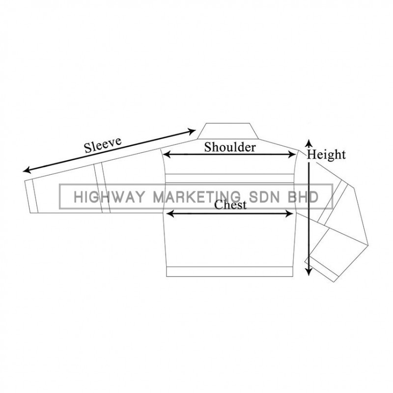 Supersonic Safety Reflective Workwear Jacket Size Chart