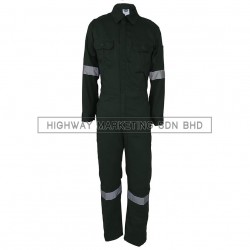 Supersonic Safety Reflective Coverall Dark Green