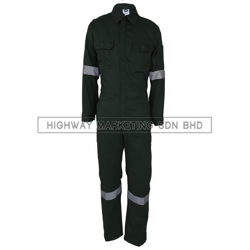 Supersonic Safety Reflective Coverall Dark Green