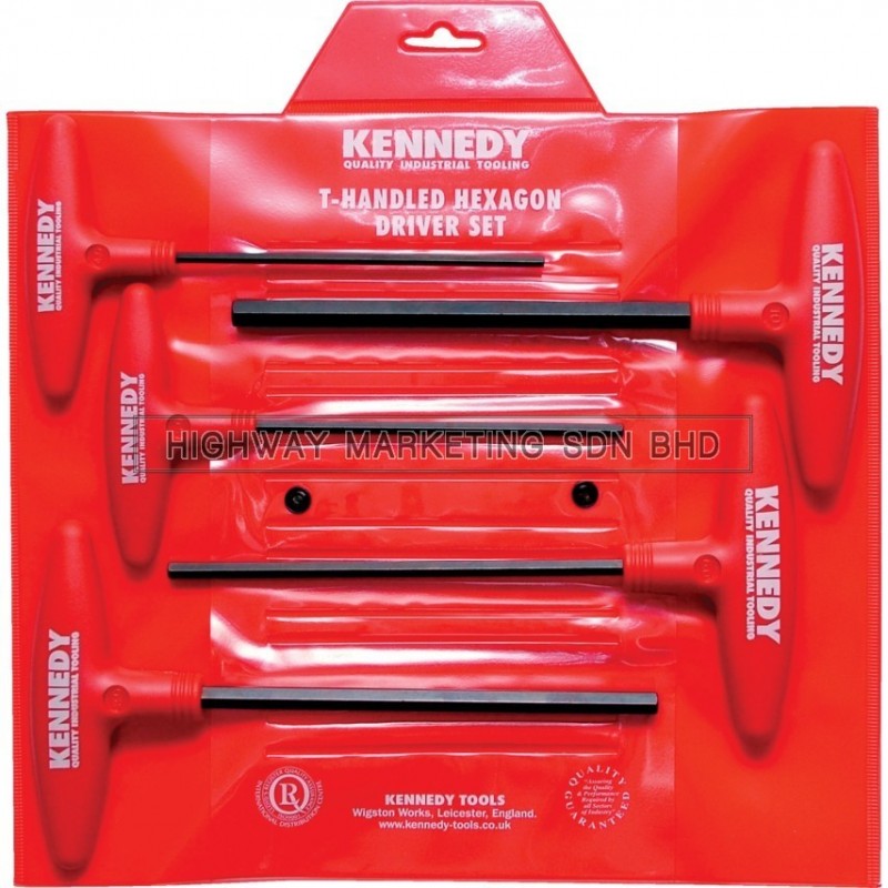 Kennedy KEN6016450K 4-10mm T-Handle Hexagon Wrench Set of 5pcs - 1 Kennedy KEN6016450K 4-10mm T-Handle Hexagon Wrench Set of 5pcs - 1