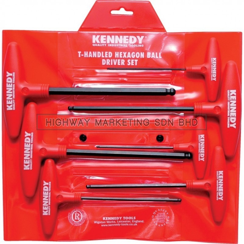 Kennedy KEN6027770K 2.5-10mm Hexagon T-Handle Ball Driver Set of 7pcs - 1 Kennedy KEN6027770K 2.5-10mm Hexagon T-Handle Ball Driver Set of 7pcs - 1
