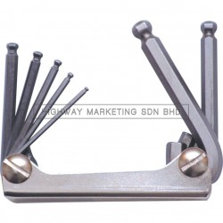 Kennedy KEN6028070K 2.5-10mm Hexagon Ball Wrench Clipset of 7pcs - 1