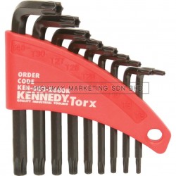 Kennedy KEN6032680K T8-T40 L-Wrench Torx (Tamper-Proof) Key Set of 9pcs