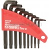 Kennedy KEN6032680K T8-T40 L-Wrench Torx (Tamper-Proof) Key Set of 9pcs