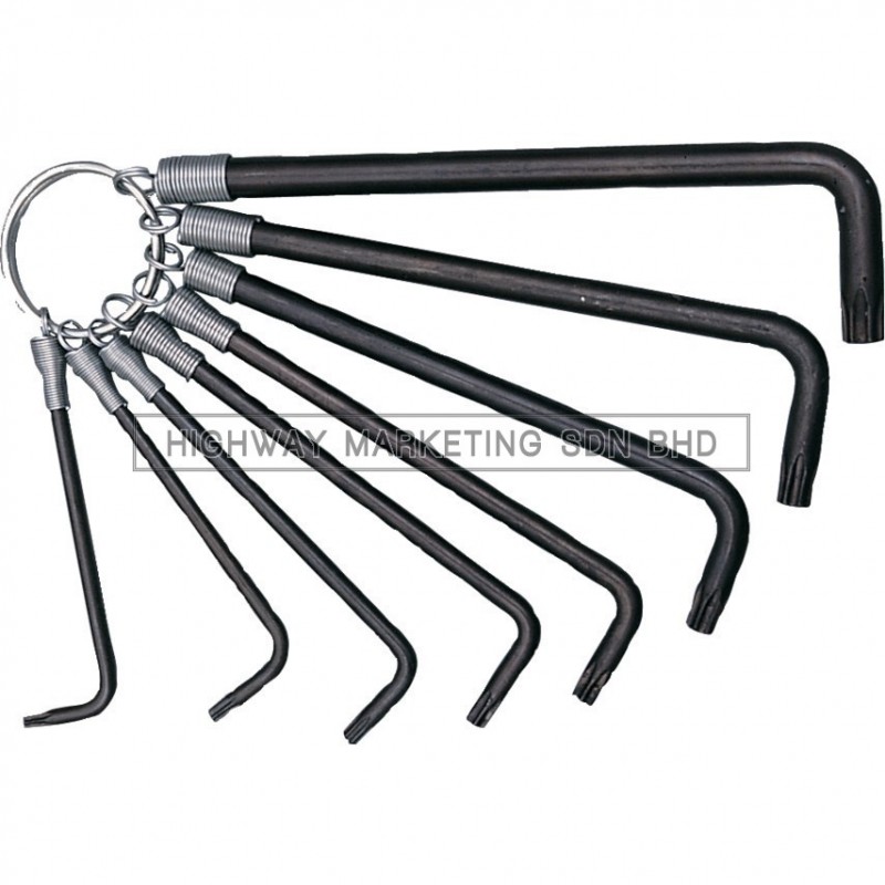 Kennedy KEN6030720K T9-T40 Torx Key Ring Set of 8pcs