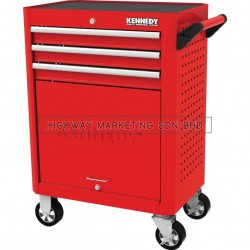 Kennedy KEN5942020K Red-28" 3 Drawer Roller Cabinet