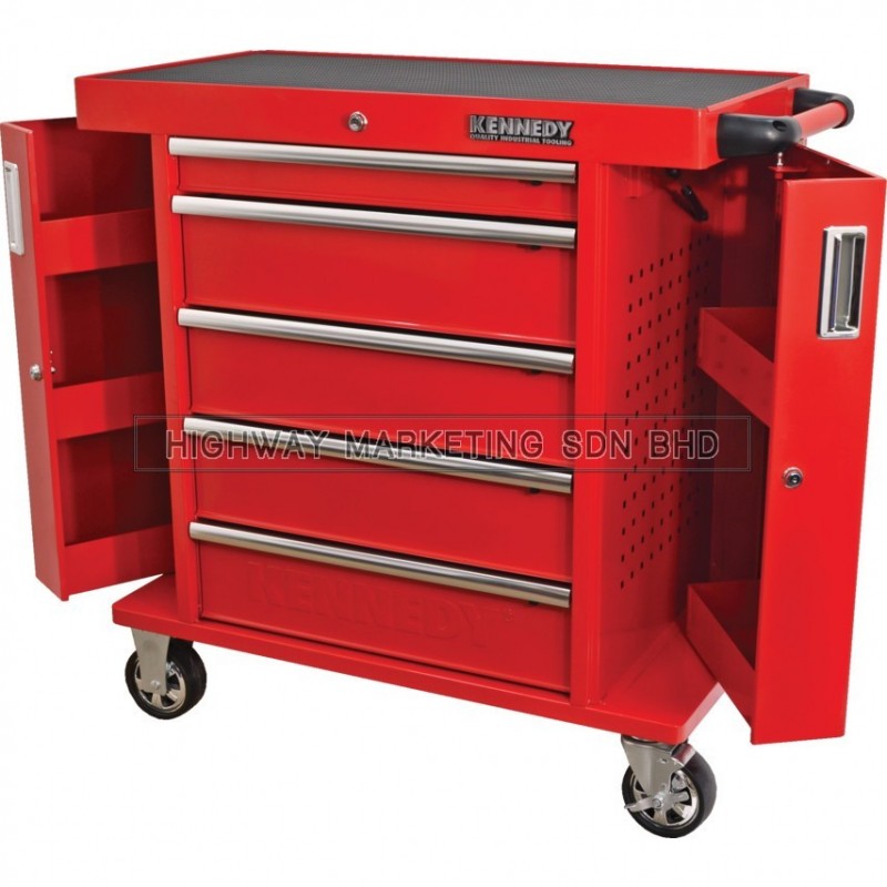 Kennedy KEN5942620K Red-36" 5 Drawer Roller Cabinet