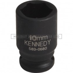 Kennedy 1/4" SQ DR 6pt Metric Standard Length Impact Socket