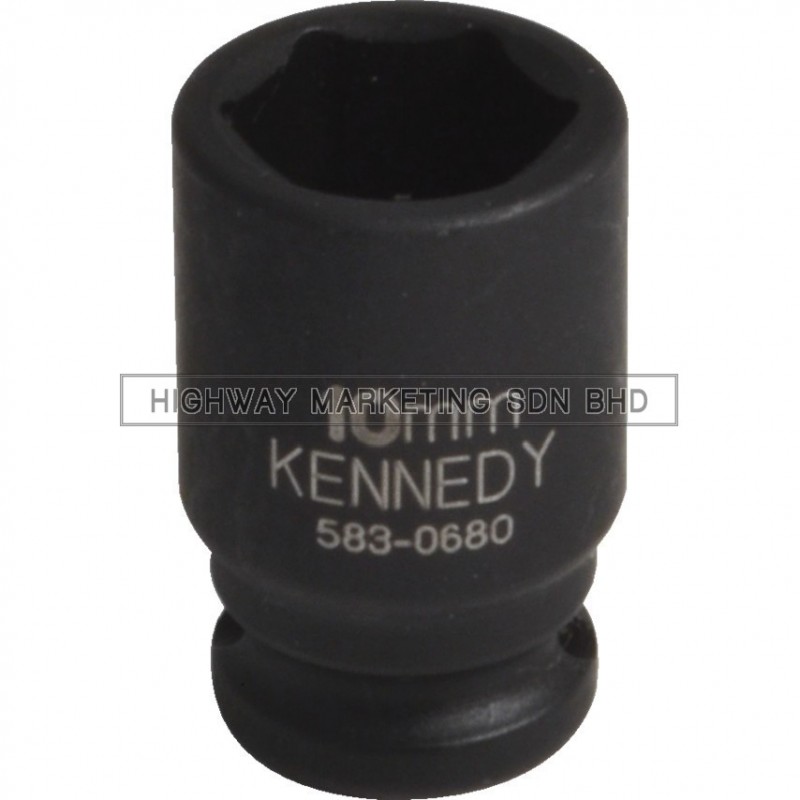 Kennedy 1/4" SQ DR 6pt Metric Standard Length Impact Socket