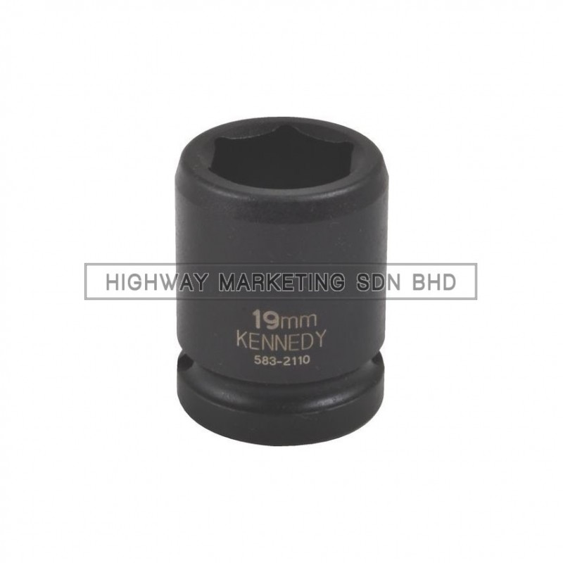 Kennedy 1/2" SQ DR 6pt Metric Standard Length Impact Socket Kennedy 1/2" SQ DR 6pt Metric Standard Length Impact Socket