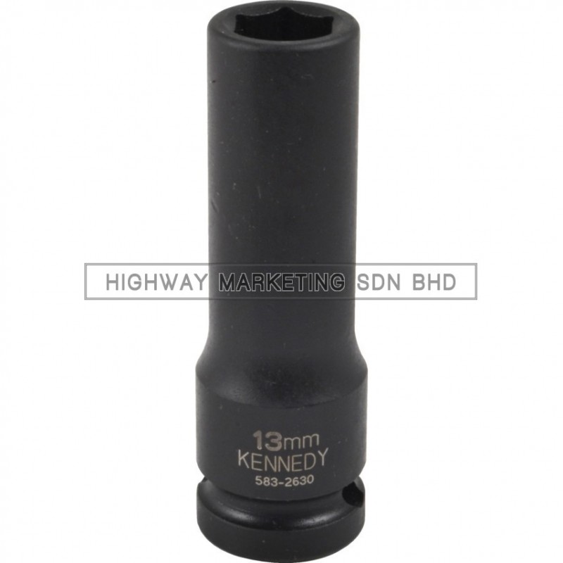 Kennedy 1/2" SQ DR 6pt Metric Deep Length Impact Socket Kennedy 1/2" SQ DR 6pt Metric Deep Length Impact Socket