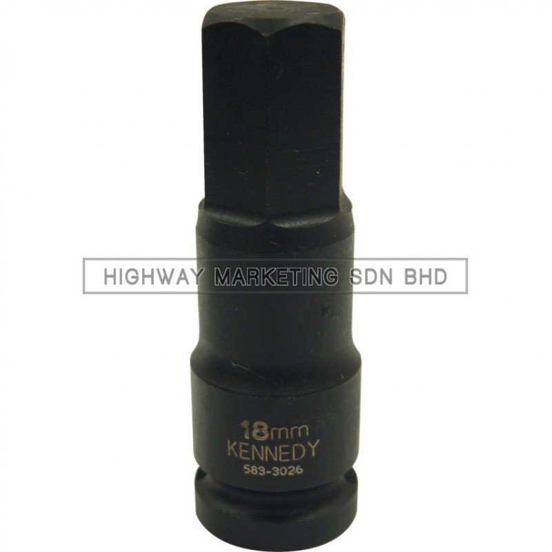 Kennedy 1/2" SQ DR 6-19mm Hex Driver Impact Socket