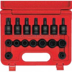 Kennedy KEN5839884K 1/2" SQ DR Ext/Int Torx Impact Socket Set of 16