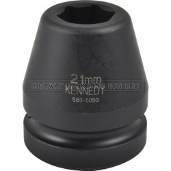 Kennedy 1" SQ DR 6pt Metric Standard Length Impact Socket