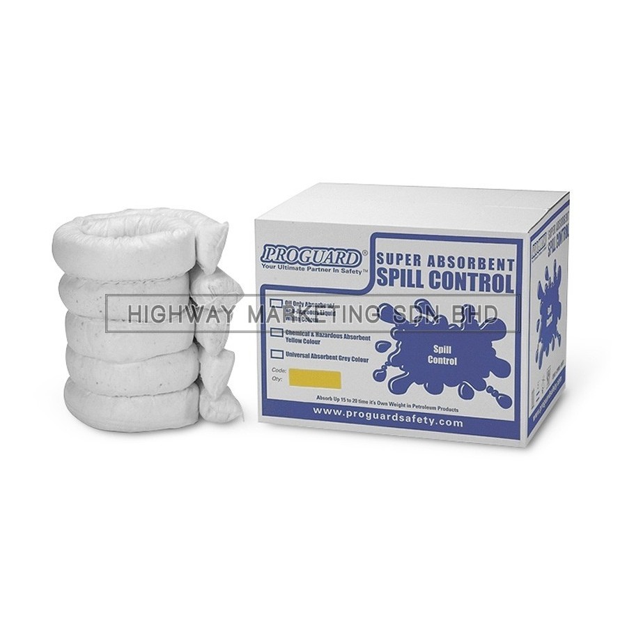 Proguard BOS-SOC7612 7.6cmx1.2m Oil Only Absorbent Sock Proguard BOS-SOC7612 7.6cmx1.2m Oil Only Absorbent Sock