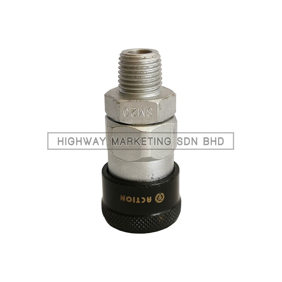 Action 20SM 1/4" Male Thread Quick Coupler