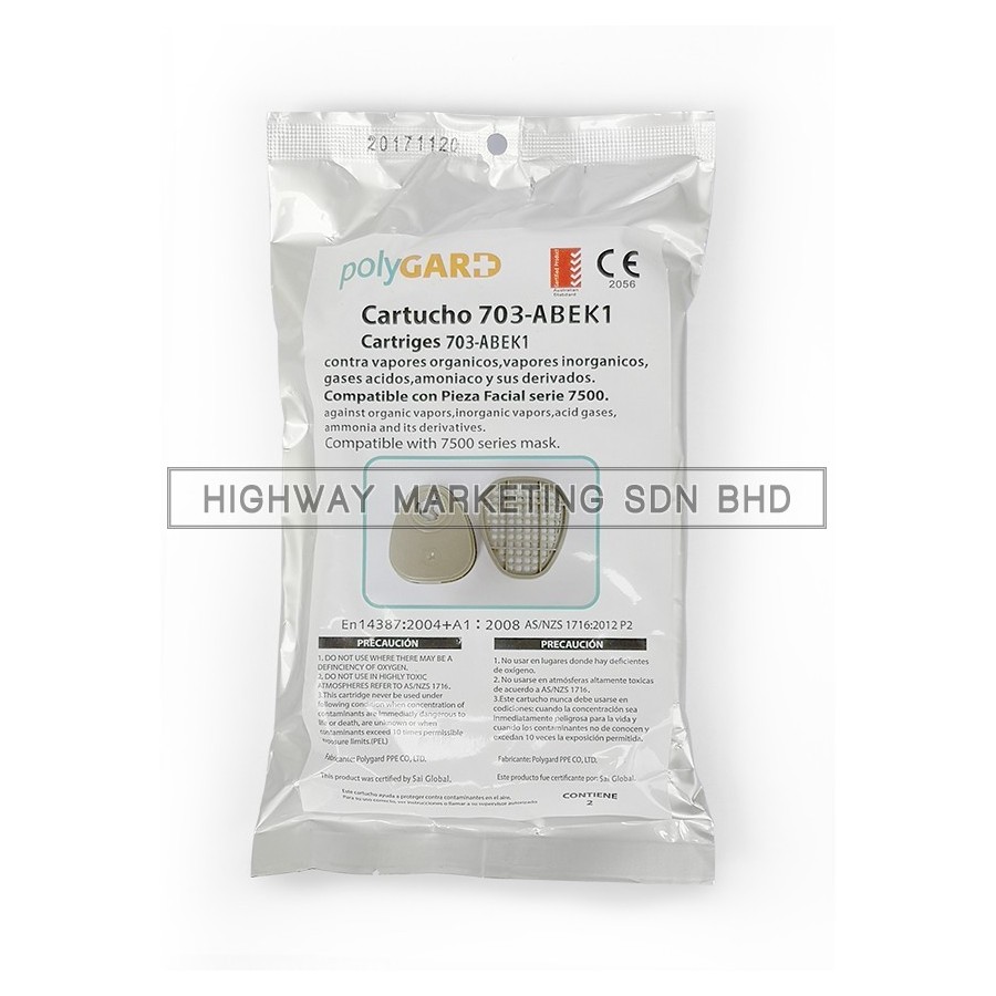 Polygard 703 Organic Vapor/Acid Gas & Ammonia Cartridge