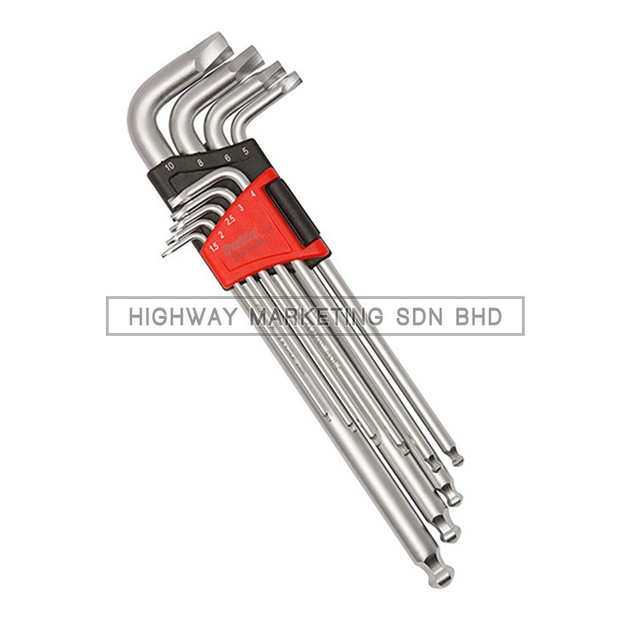 Dynatool DYN-10-8912 Extra Long Ball Point Hex Key Wrench Set of 9pcs