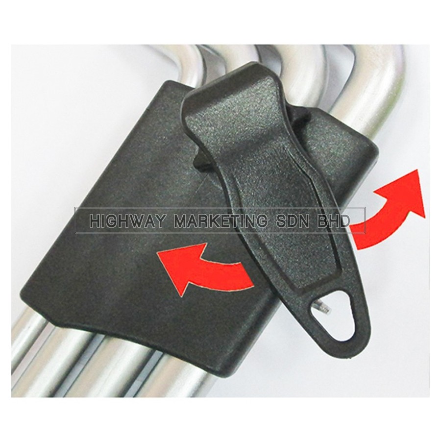 Dynatool DYN-10-8912 Extra Long Ball Point Hex Key Wrench Set of 9pcs