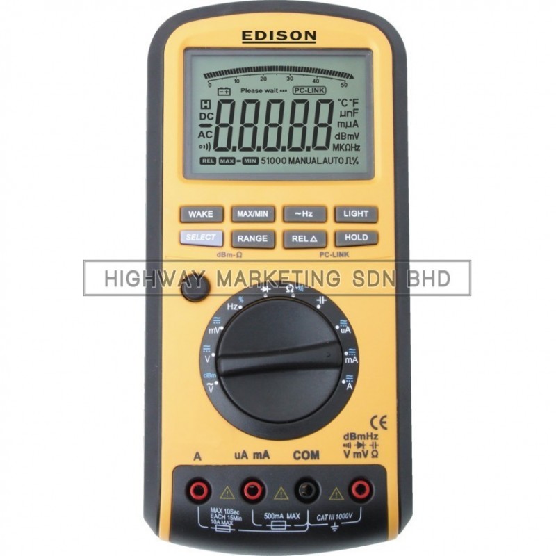 Edison EDI5163420K Auto Range High Accuracy Multimeter USB Interface