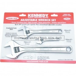 Kennedy KEN5011600K Chrome Finish Adjustable Wrench Set